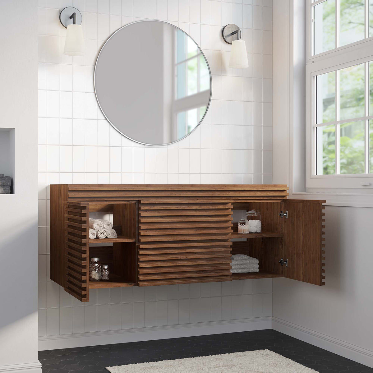 Render Single Sink Compatible (not included) Bathroom Vanity Cabinet by Modway