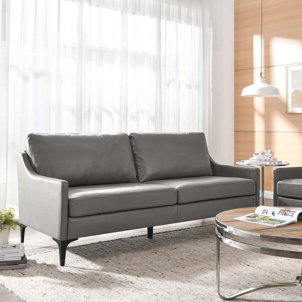 Corland Leather Sofa by Modway