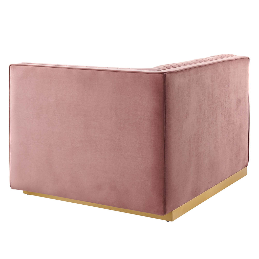 Sanguine Channel Tufted Performance Velvet Modular Sectional Sofa Right-Arm Chair by Modway