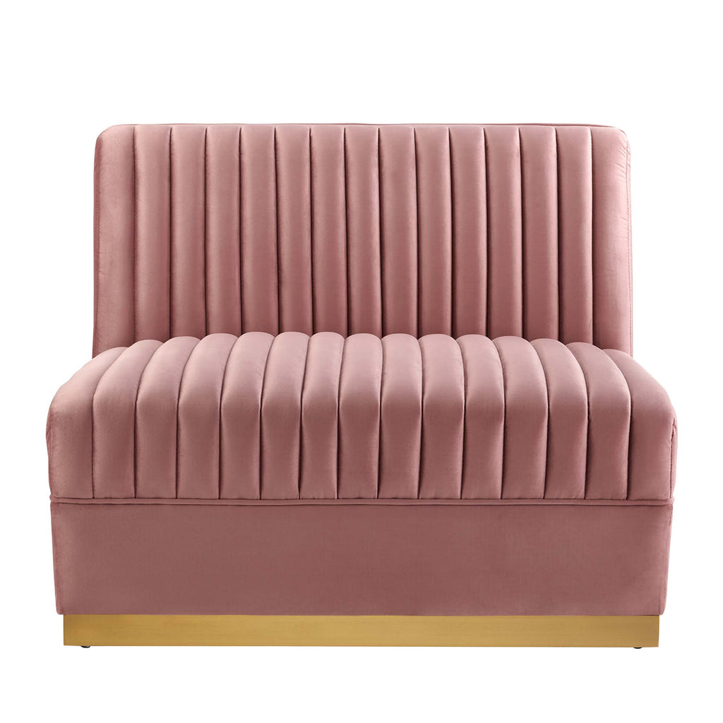 Sanguine Channel Tufted Performance Velvet Modular Sectional Sofa Armless Chair by Modway