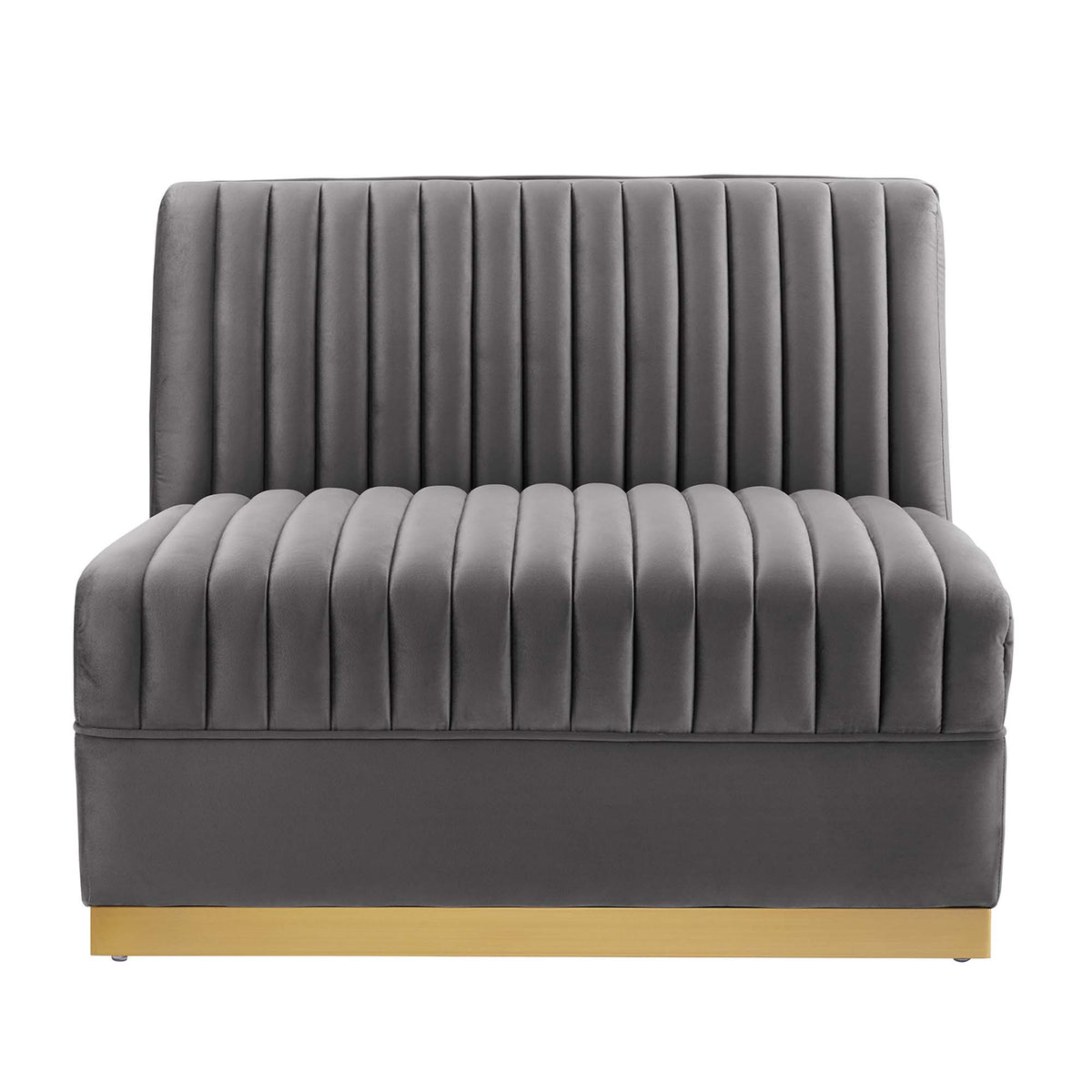 Sanguine Channel Tufted Performance Velvet Modular Sectional Sofa Armless Chair by Modway