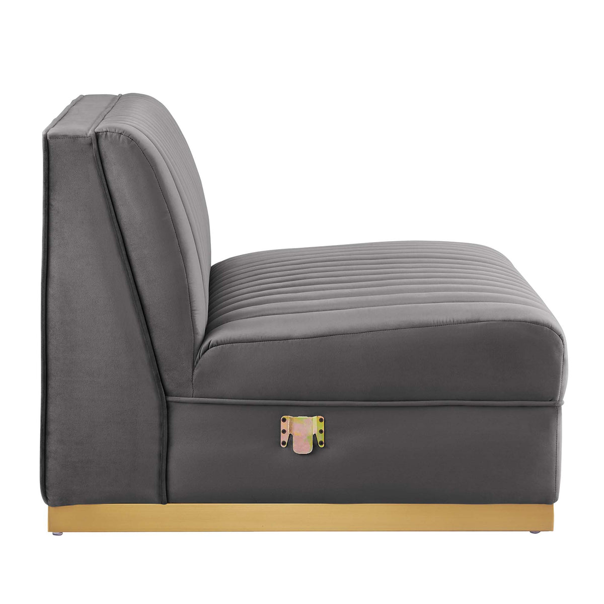 Sanguine Channel Tufted Performance Velvet Modular Sectional Sofa Armless Chair by Modway