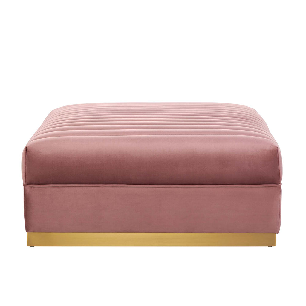 Sanguine Channel Tufted Performance Velvet Modular Sectional Sofa Ottoman by Modway