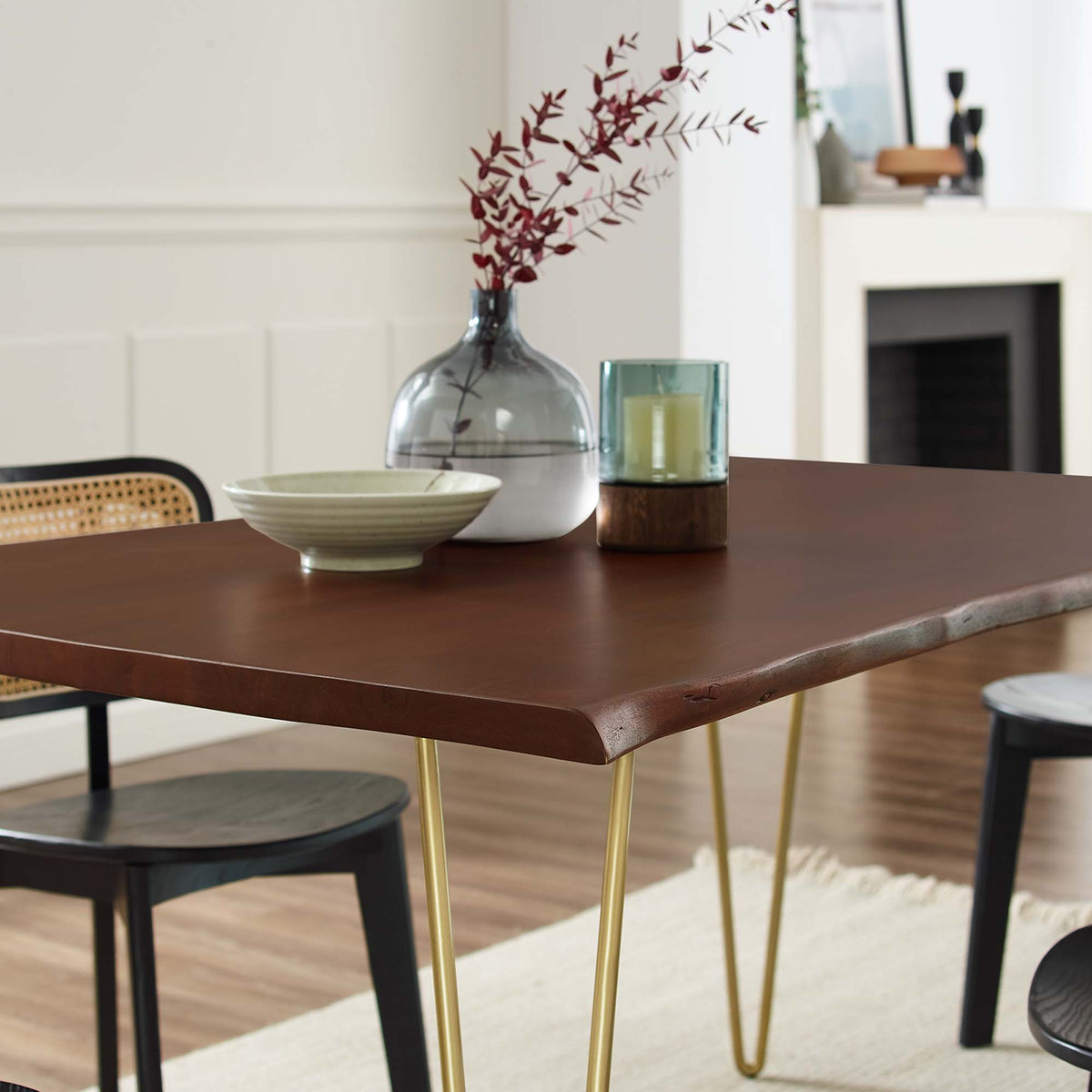 Ardor Live Edge Acacia Wood Acacia Wood Dining Table by Modway