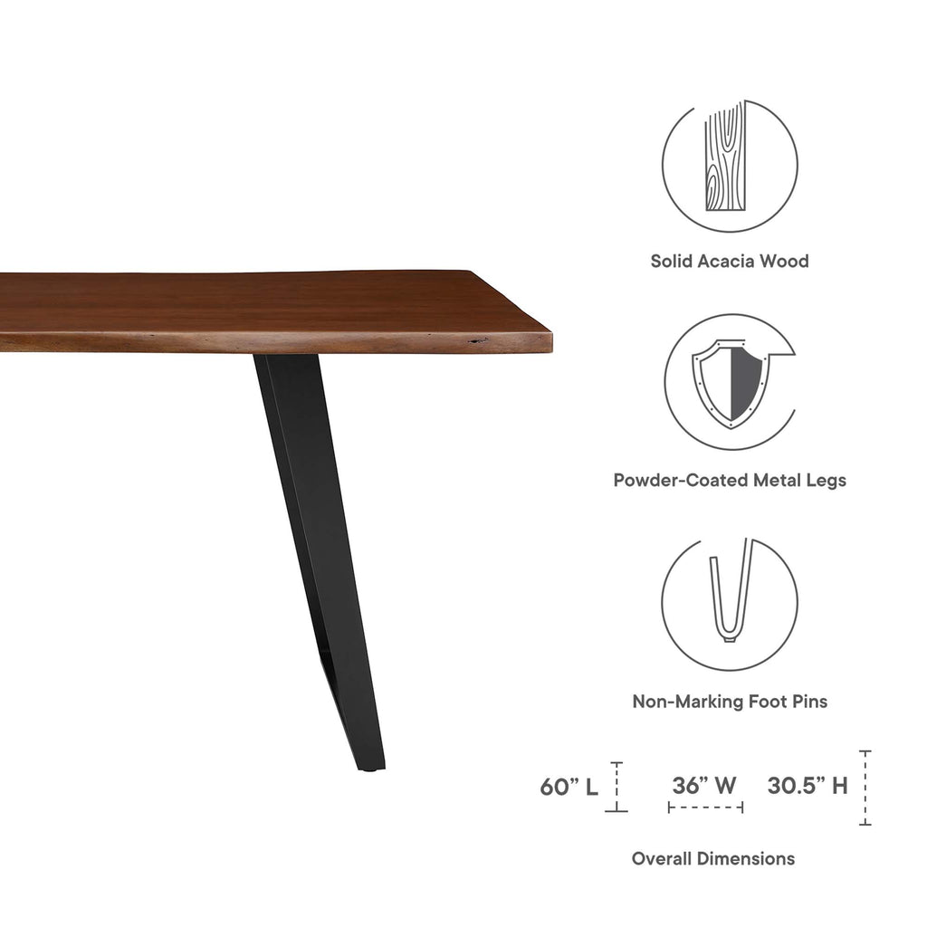 Viggo Live Edge Acacia Wood Acacia Wood Dining Table by Modway