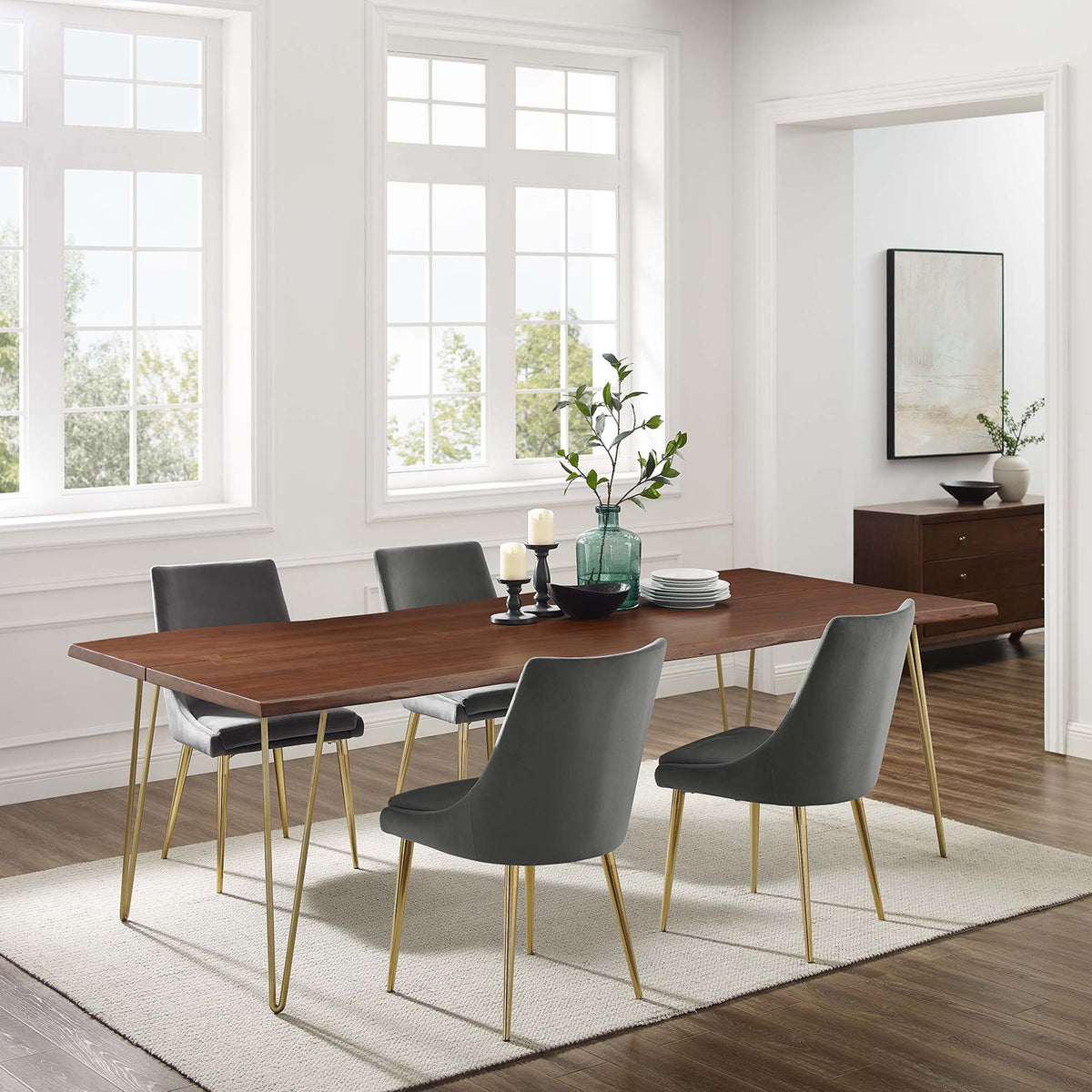 Ardor Live Edge Acacia Wood Acacia Wood Dining Table by Modway