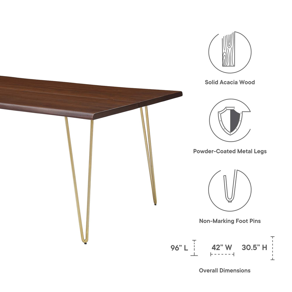 Ardor Live Edge Acacia Wood Acacia Wood Dining Table by Modway