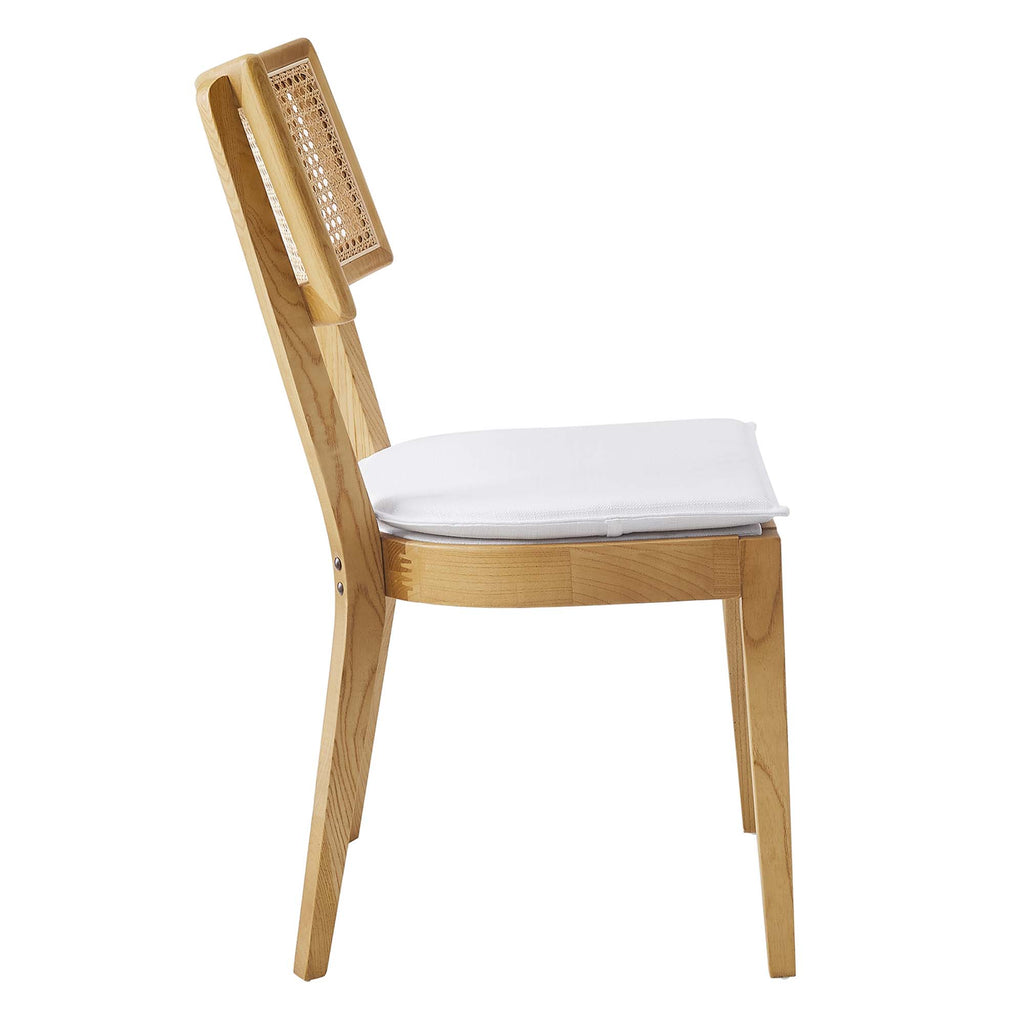 Caledonia Fabric Upholstered Wood Dining Chair Set of 2 by Modway