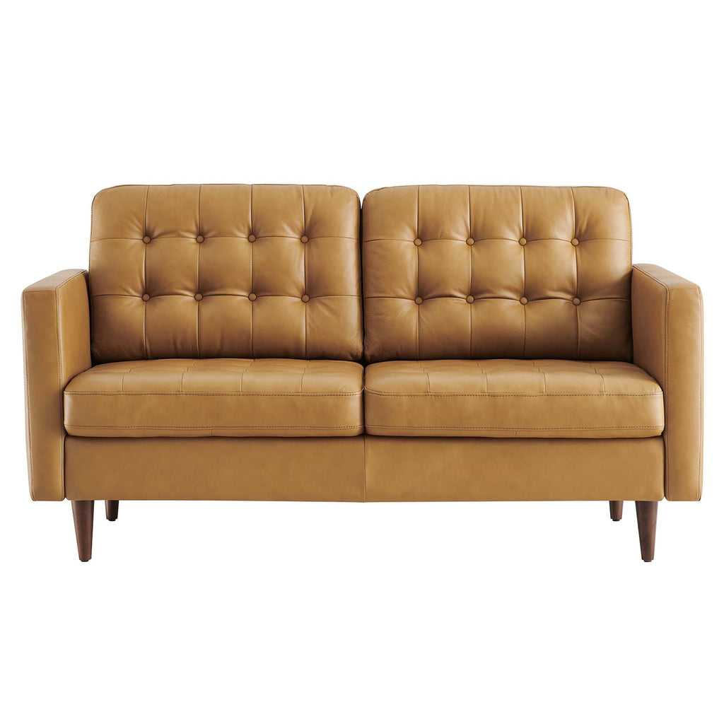 Exalt Tufted Leather Loveseat by Modway