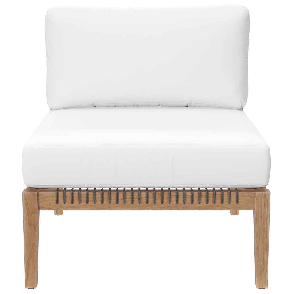 Clearwater 4-Piece Outdoor Patio Teak Wood Sectional Sofa by Modway