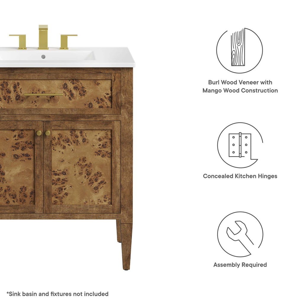 Elysian 30" Bathroom Vanity Cabinet (Sink Basin Not Included) by Modway