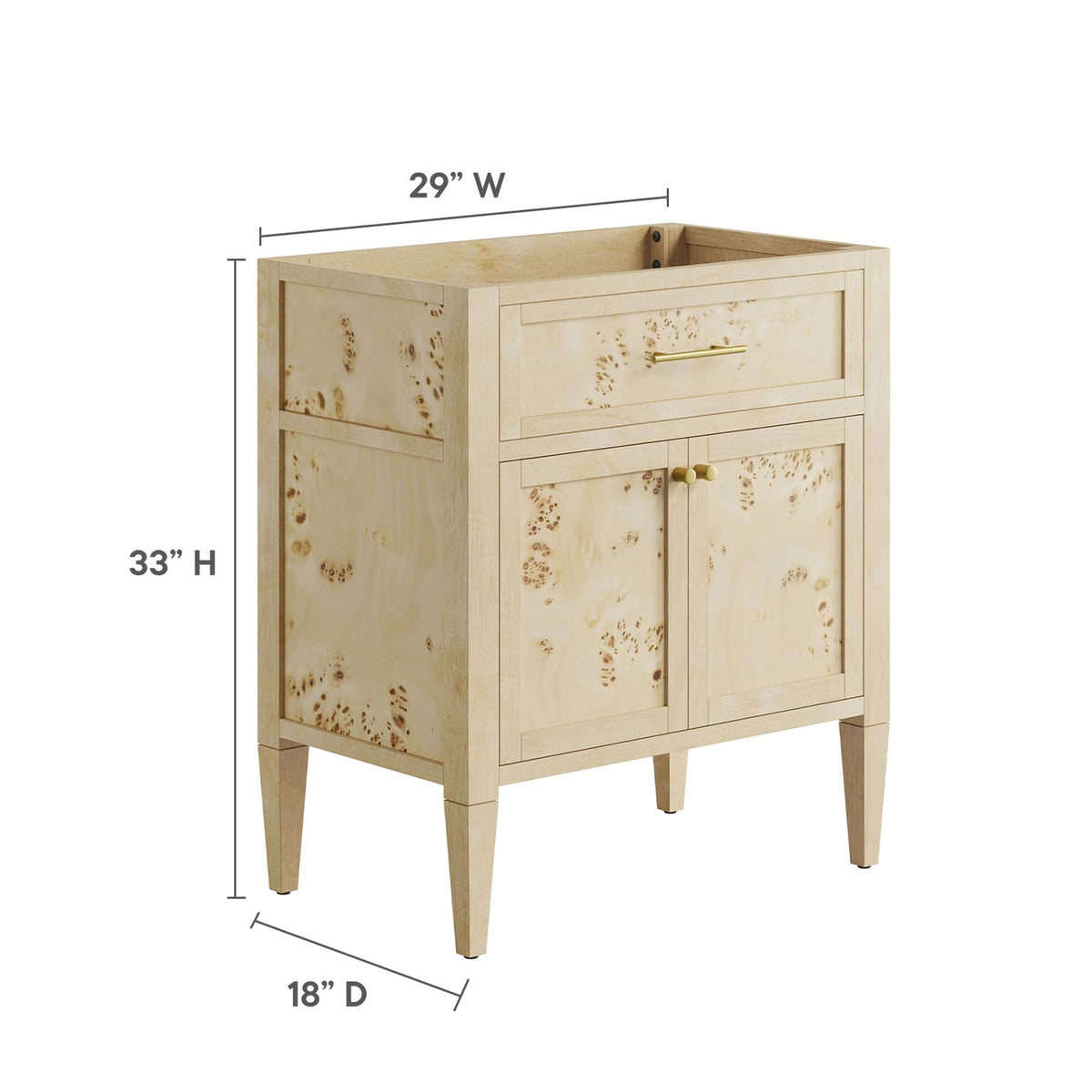 Elysian 30" Bathroom Vanity Cabinet (Sink Basin Not Included) by Modway