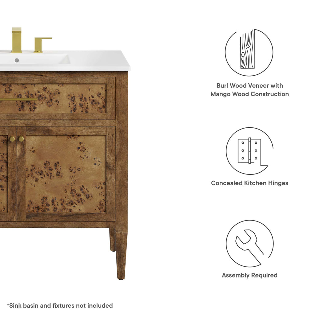 Elysian Wood Bathroom Vanity Cabinet (Sink Basin Not Included) by Modway