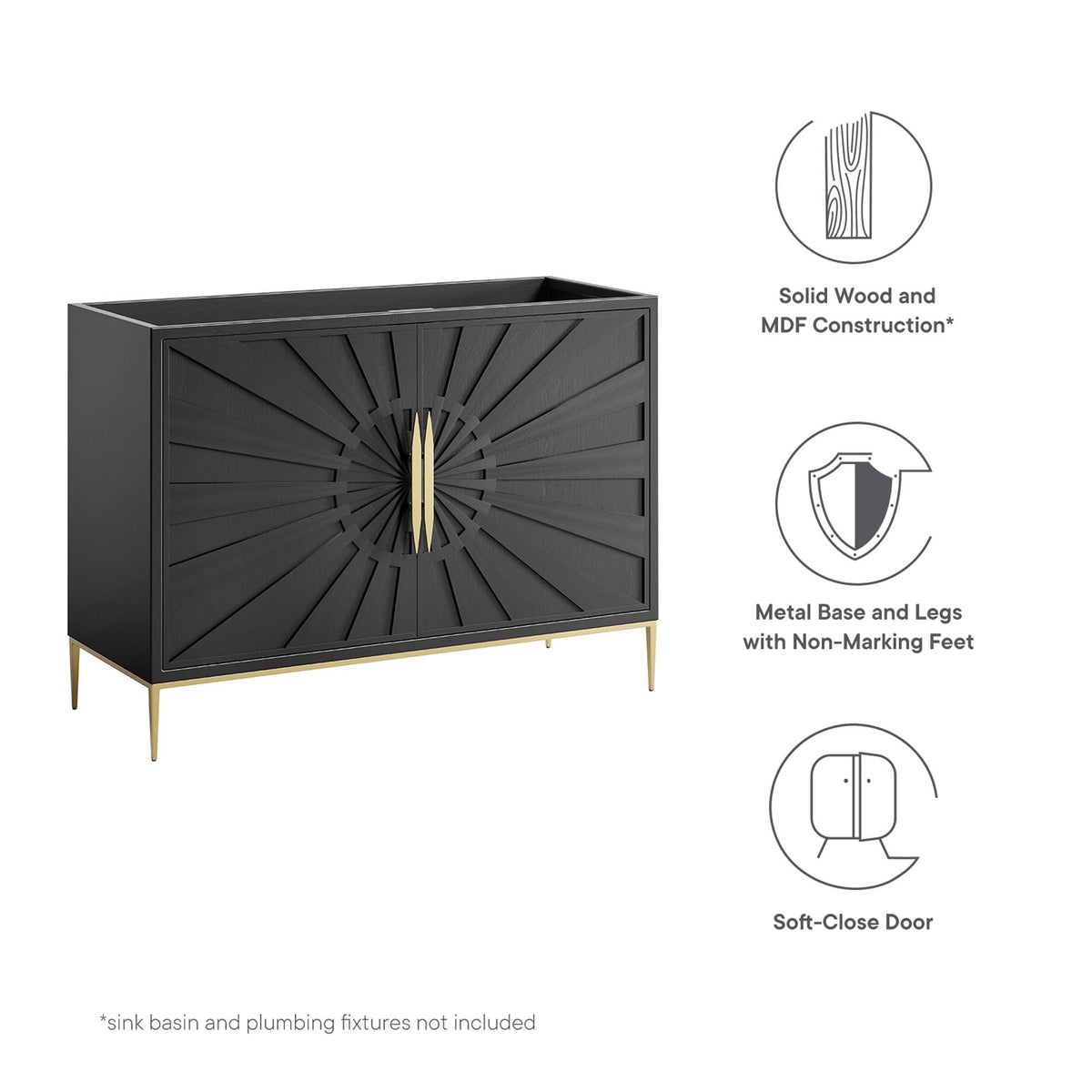 Awaken 48" Double or Single Sink Compatible (Not Included) Bathroom Vanity Cabinet by Modway