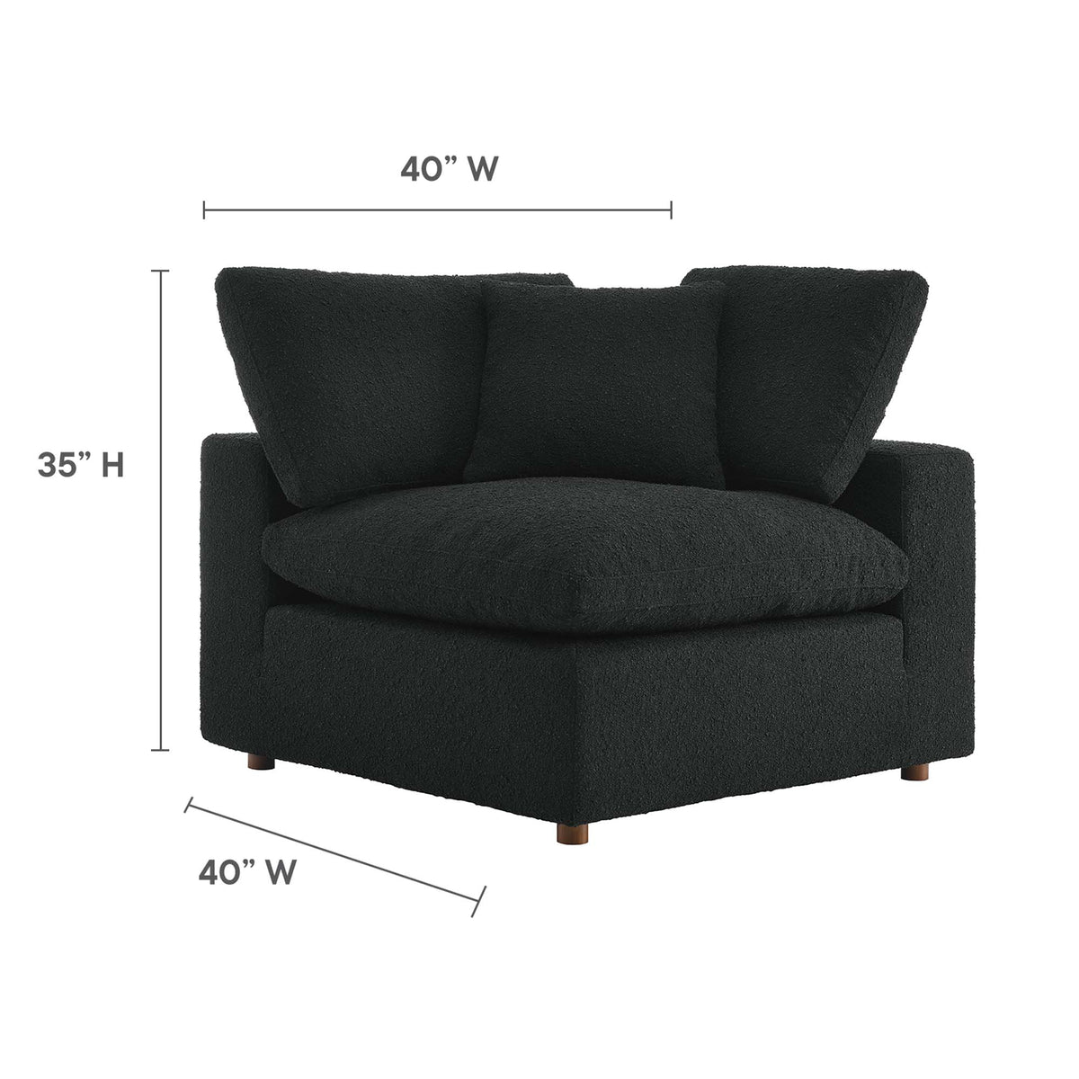 Commix Down Filled Overstuffed Boucle Fabric Corner Chair by Modway