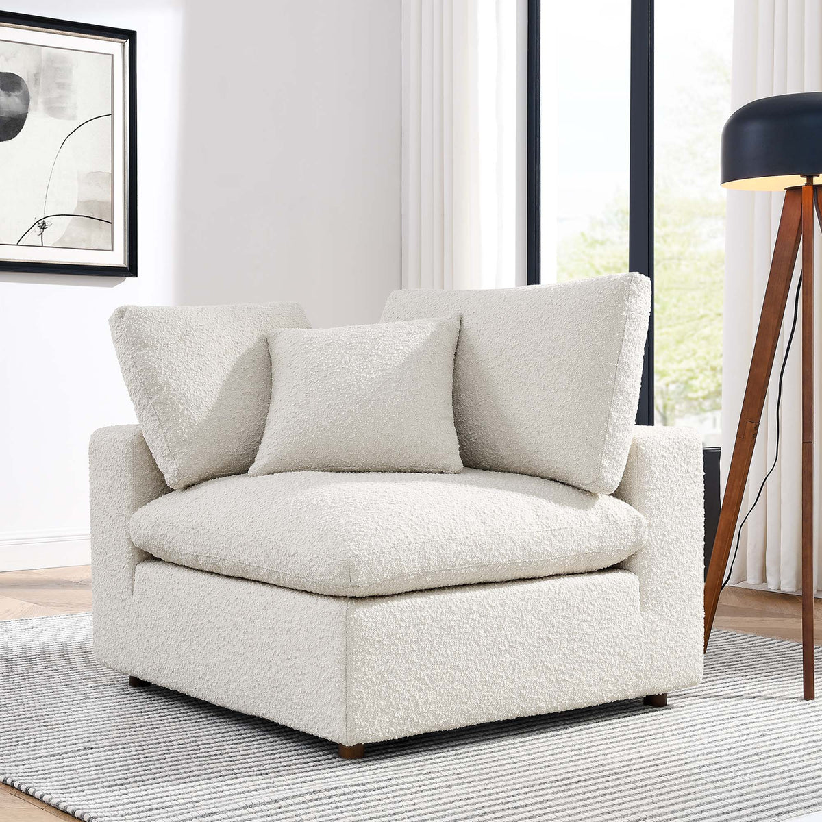 Commix Down Filled Overstuffed Boucle Fabric Corner Chair by Modway