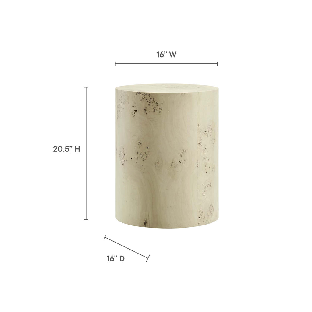 Cosmos 16" Round Burl Wood Side Table by Modway