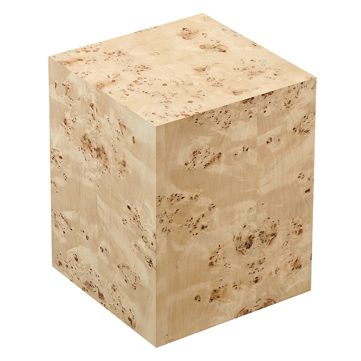 Cosmos 16" Square Burl Wood Side Table by Modway