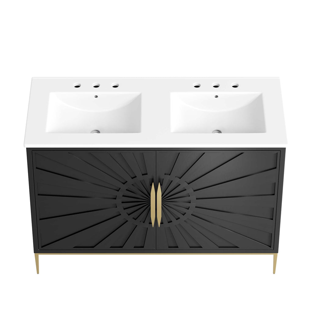 Awaken 48" Double Sink Bathroom Vanity by Modway
