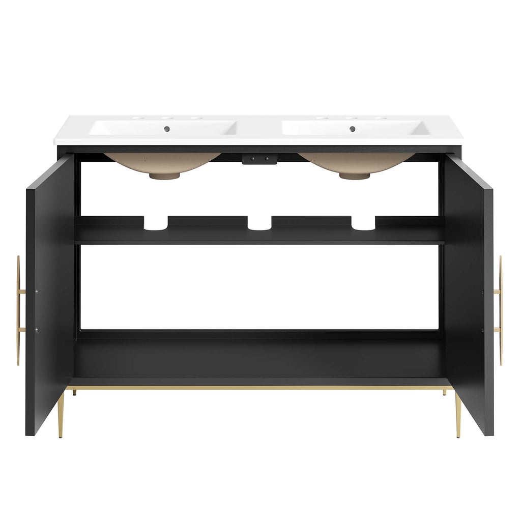 Awaken 48" Double Sink Bathroom Vanity by Modway