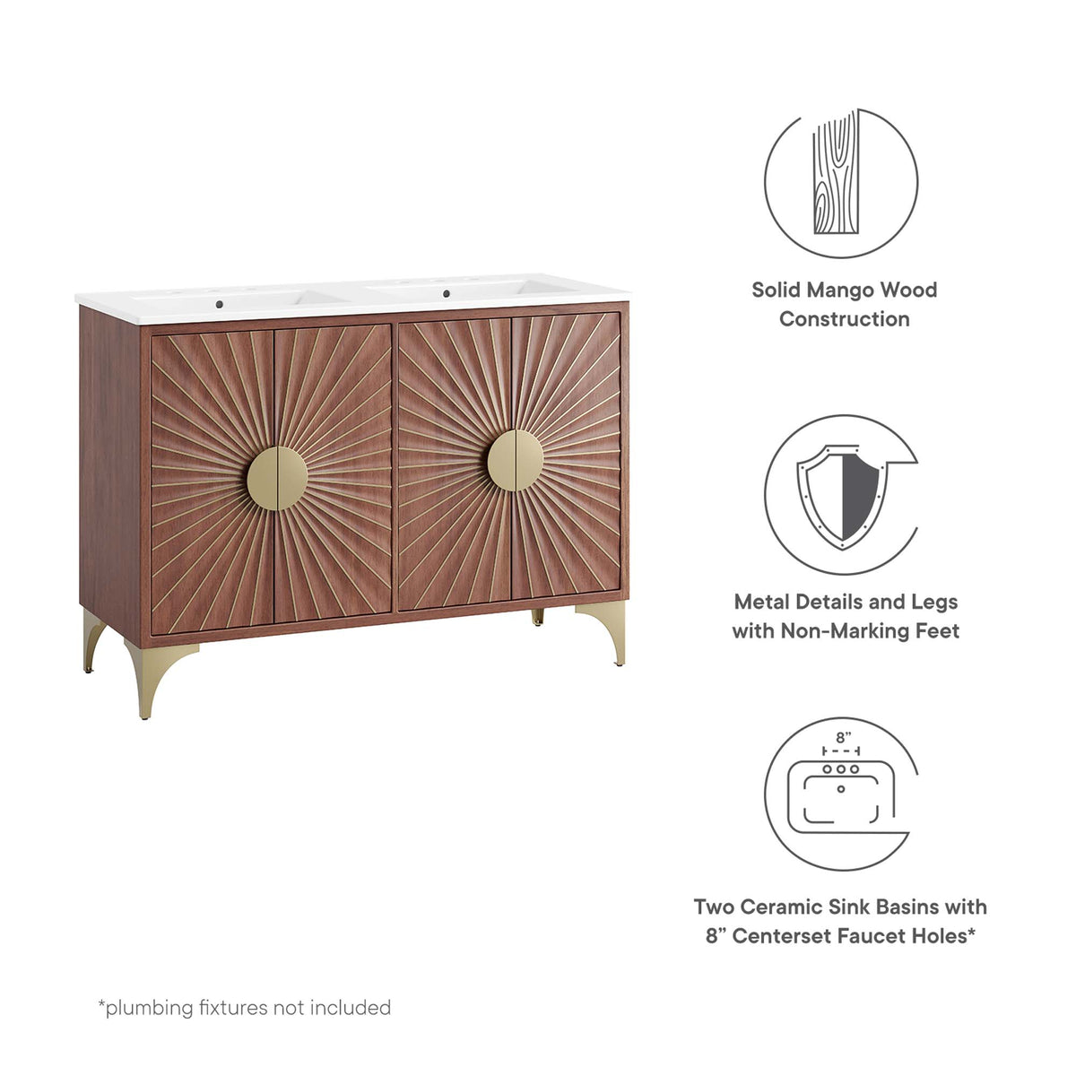 Daylight 48" Double Sink Bathroom Vanity by Modway