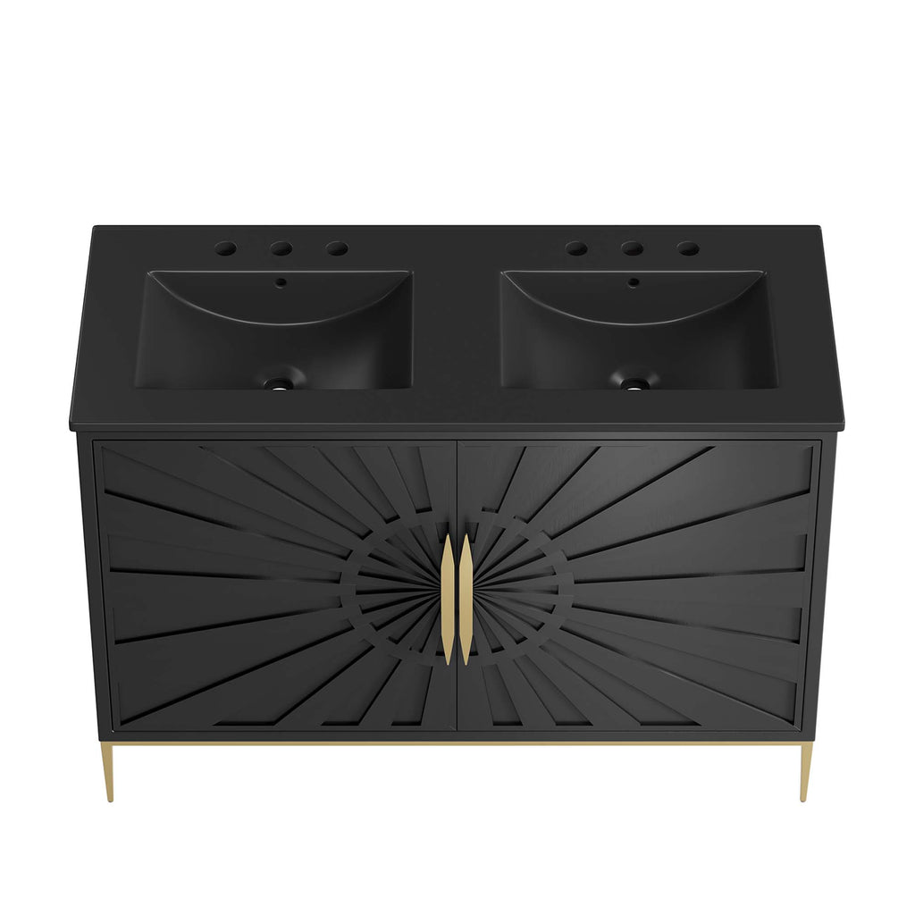 Awaken 48" Double Sink Bathroom Vanity by Modway