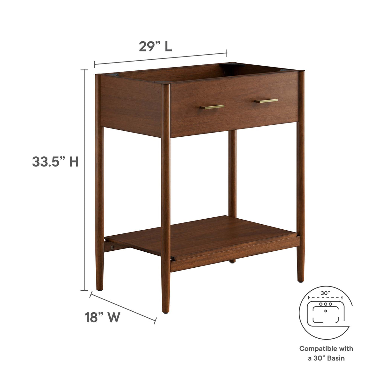 Zaire Bathroom Vanity Cabinet (Sink Basin Not Included) by Modway