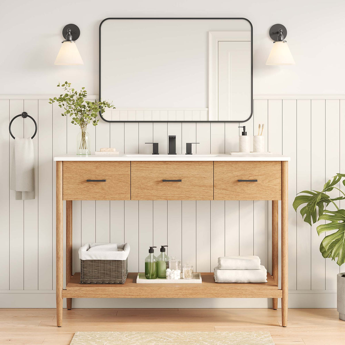 Zaire 48" Single Sink Compatible Bathroom Vanity Cabinet (Sink Basin Not Included) by Modway