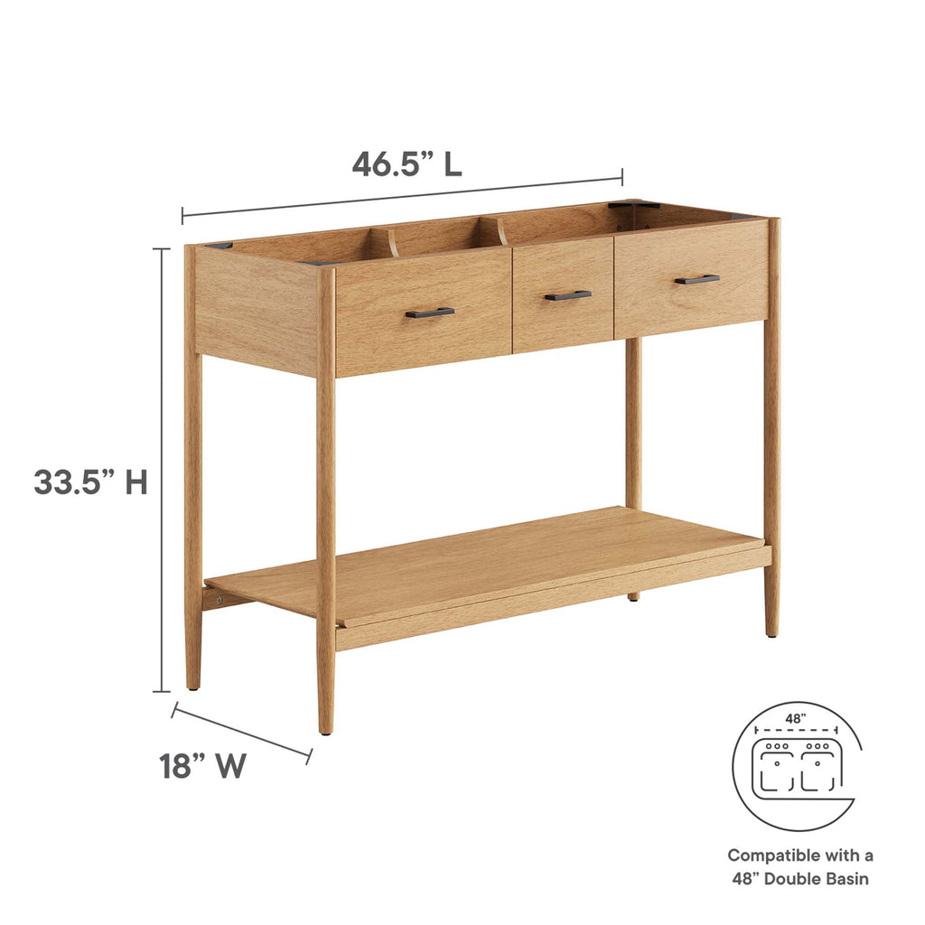 Zaire 48" Double Sink Compatible Bathroom Vanity Cabinet (Sink Basin Not Included) by Modway