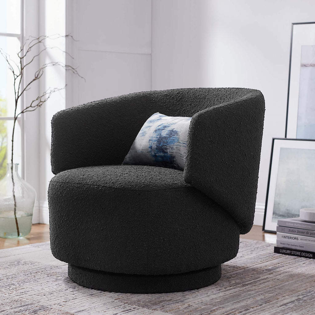 Celestia Boucle Fabric Swivel Chair by Modway