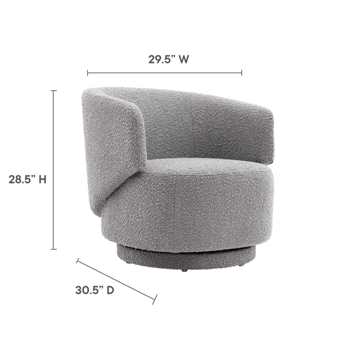 Celestia Boucle Fabric Swivel Chair by Modway