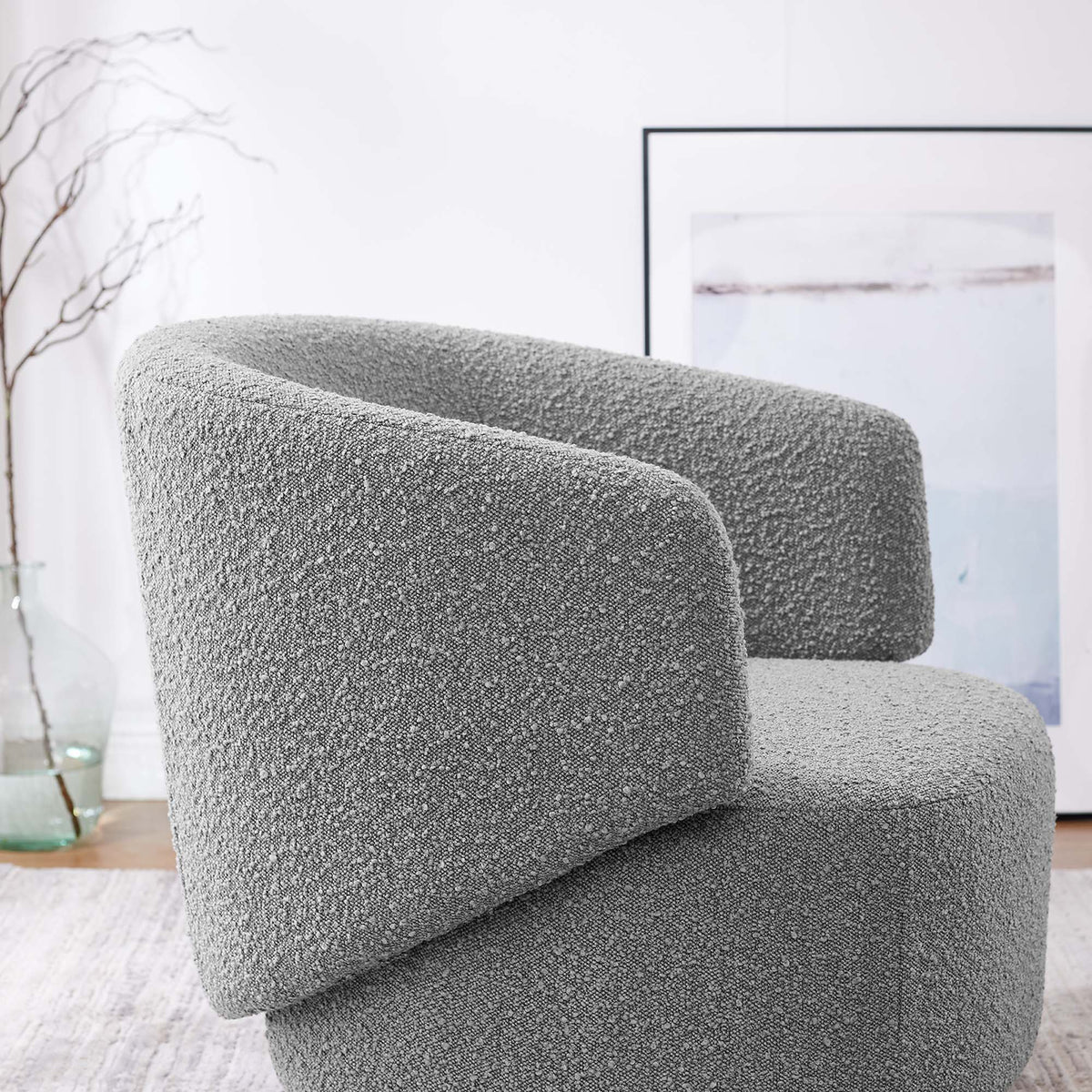 Celestia Boucle Fabric Swivel Chair by Modway