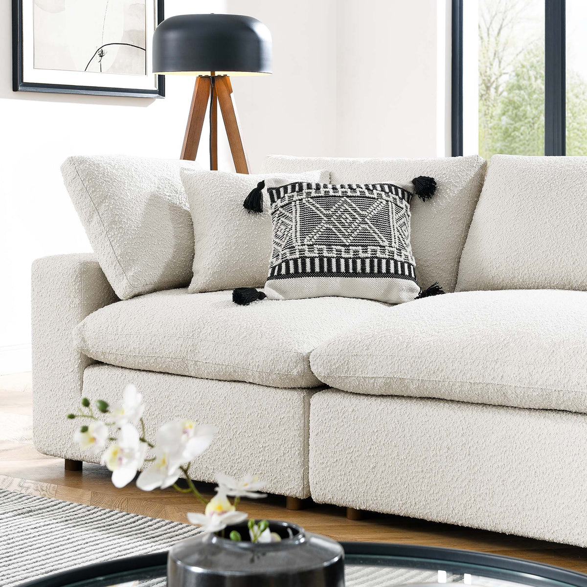Commix Down Filled Overstuffed Boucle Fabric 4-Seater Sofa by Modway