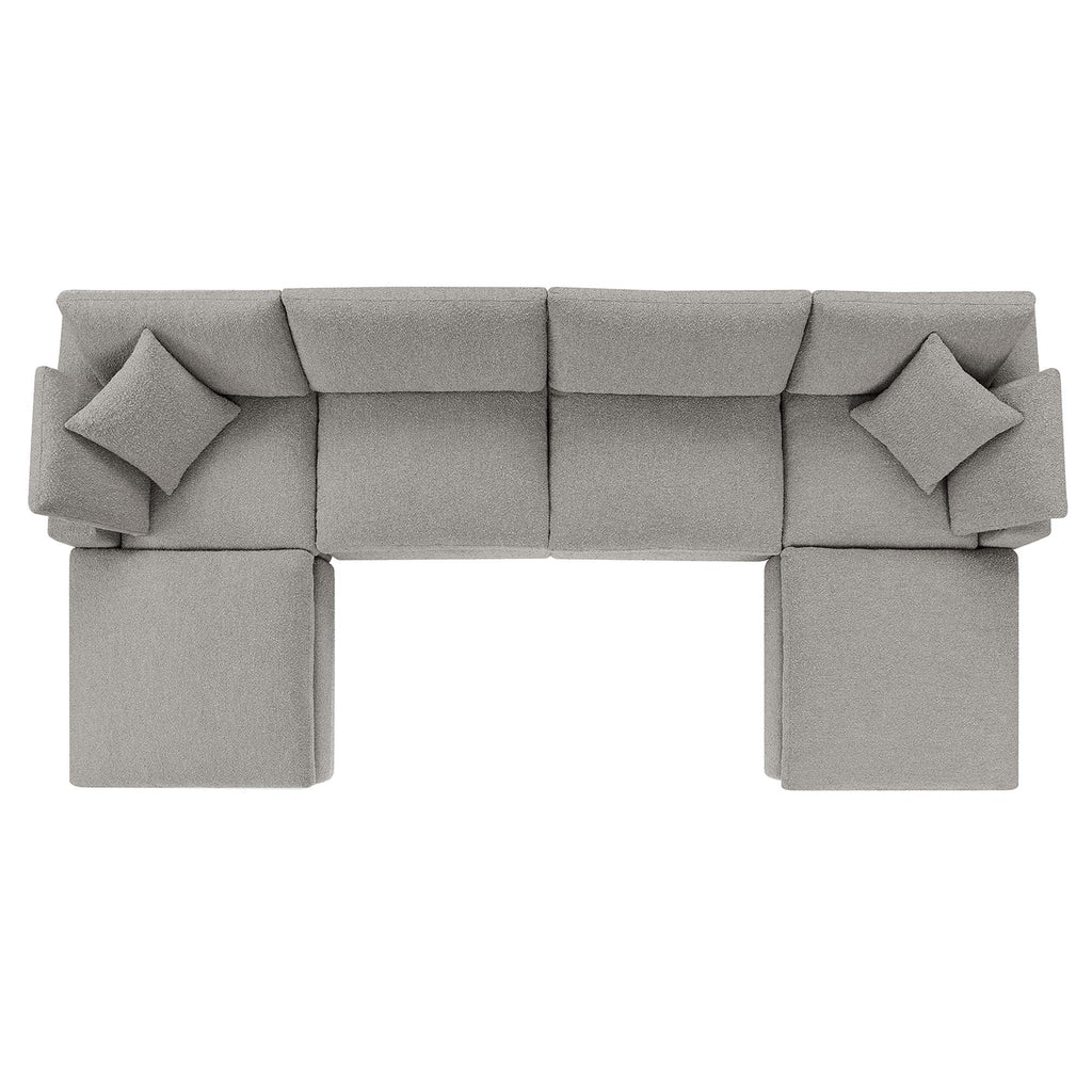 Commix 6-Piece Down Filled Overstuffed Boucle Sectional Sofa by Modway