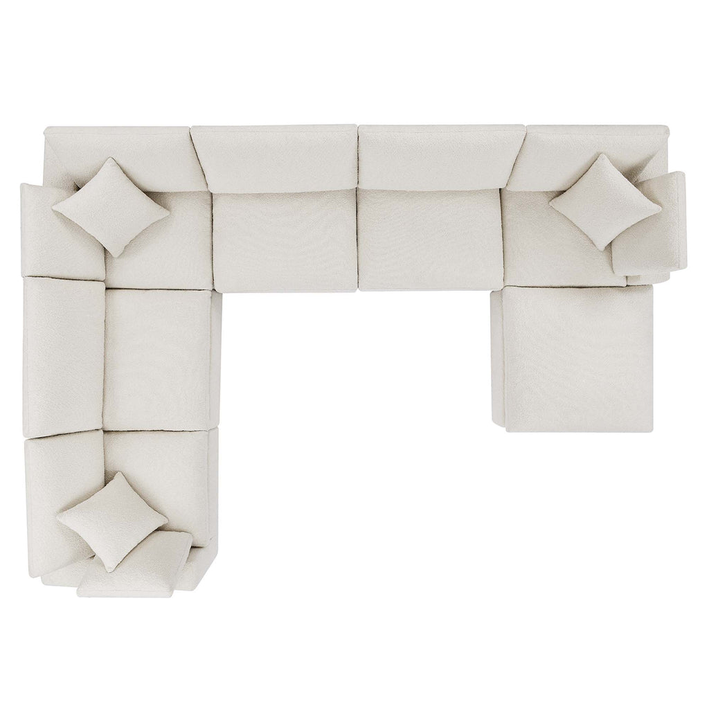 Commix 7-Piece Down Filled Overstuffed Boucle Sectional Sofa by Modway