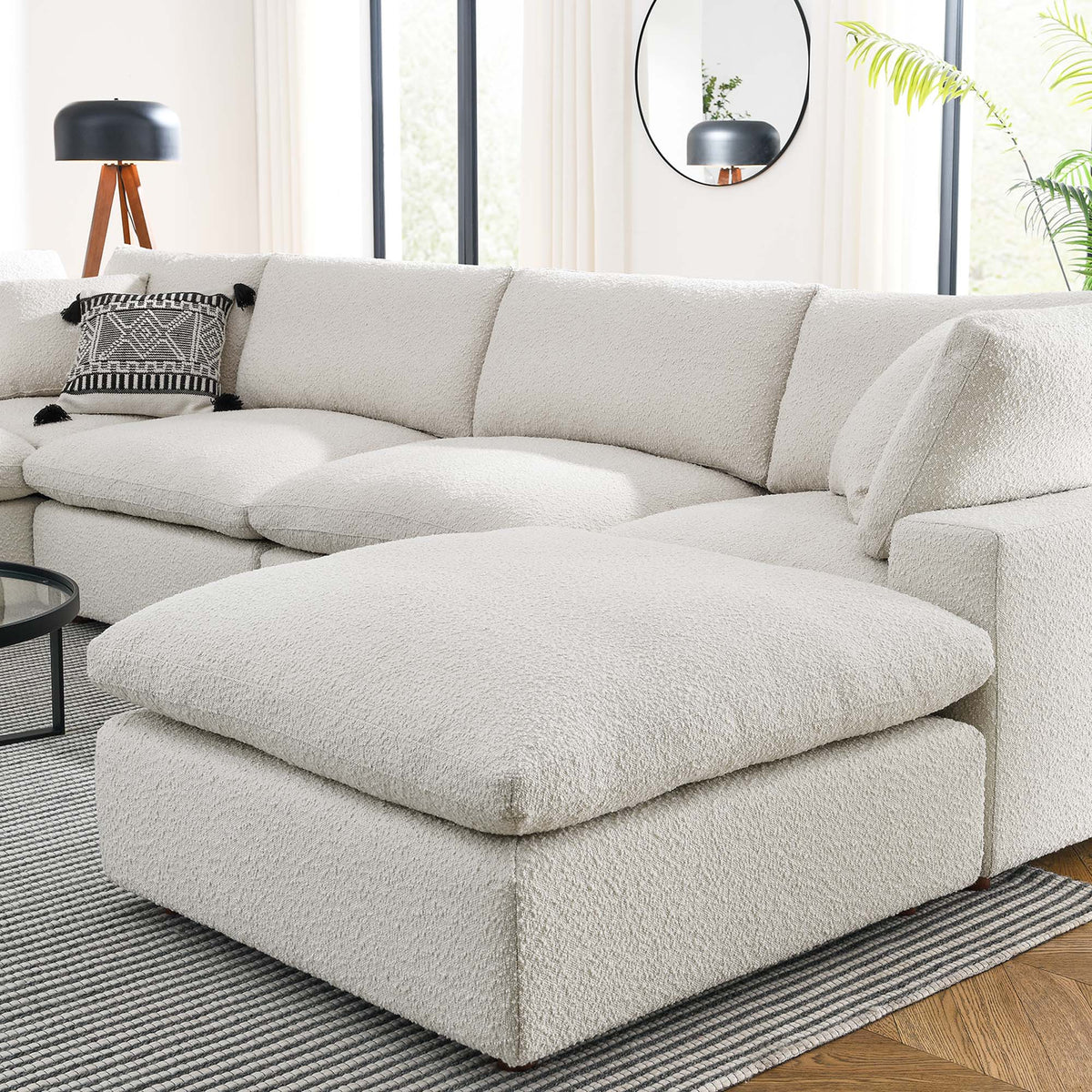 Commix 7-Piece Down Filled Overstuffed Boucle Sectional Sofa by Modway