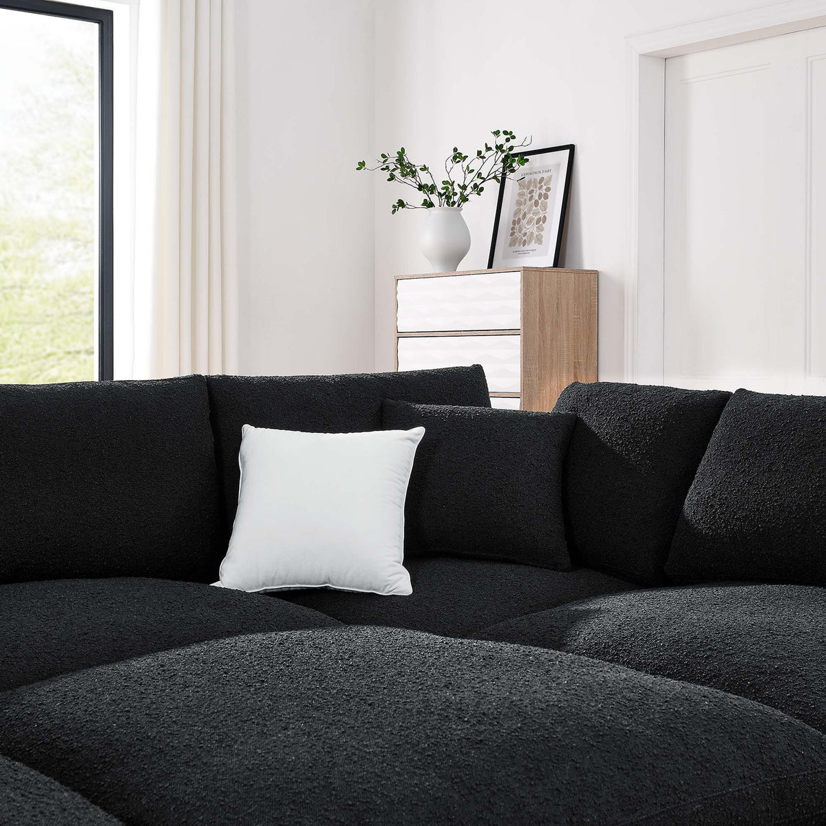 Commix 6-Piece Down Filled Overstuffed Boucle Fabric Sectional Sofa by Modway