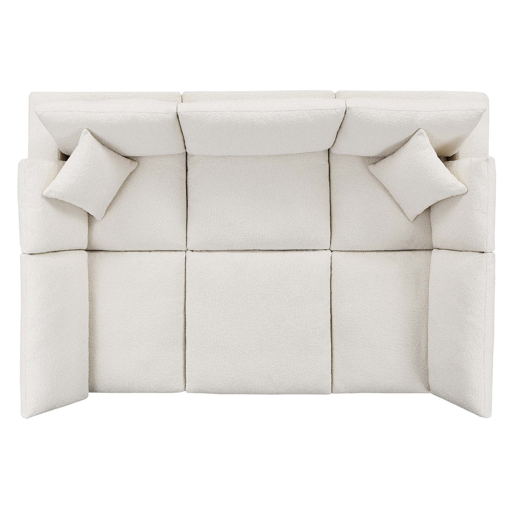 Commix 6-Piece Down Filled Overstuffed Boucle Fabric Sectional Sofa by Modway