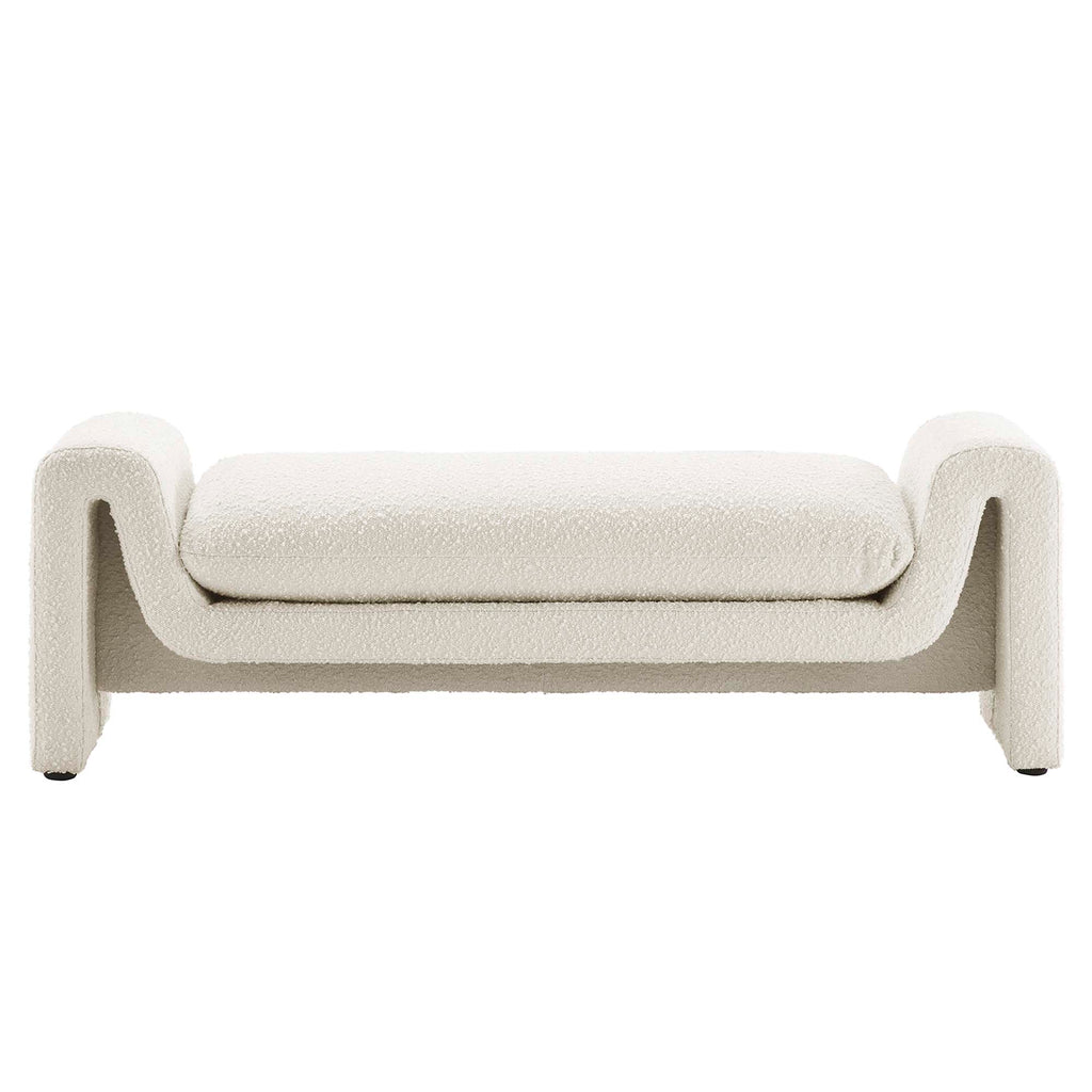 Waverly Boucle Fabric Bench by Modway