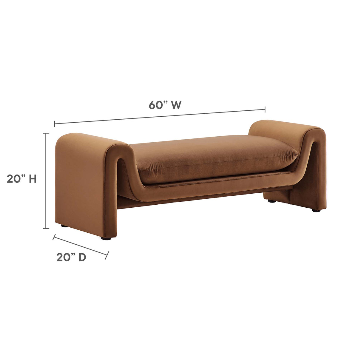 Waverly Performance Velvet Bench by Modway