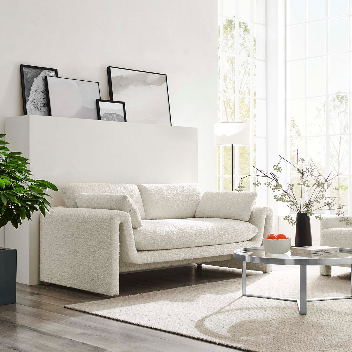 Waverly Boucle Fabric Sofa by Modway