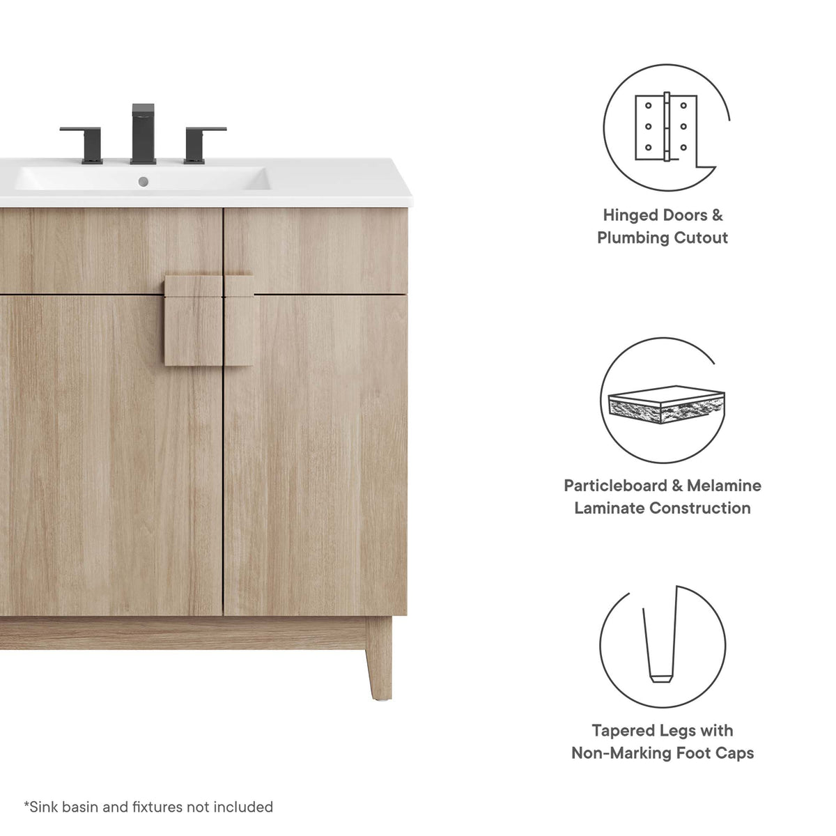 Miles Bathroom Vanity Cabinet (Sink Basin Not Included) by Modway