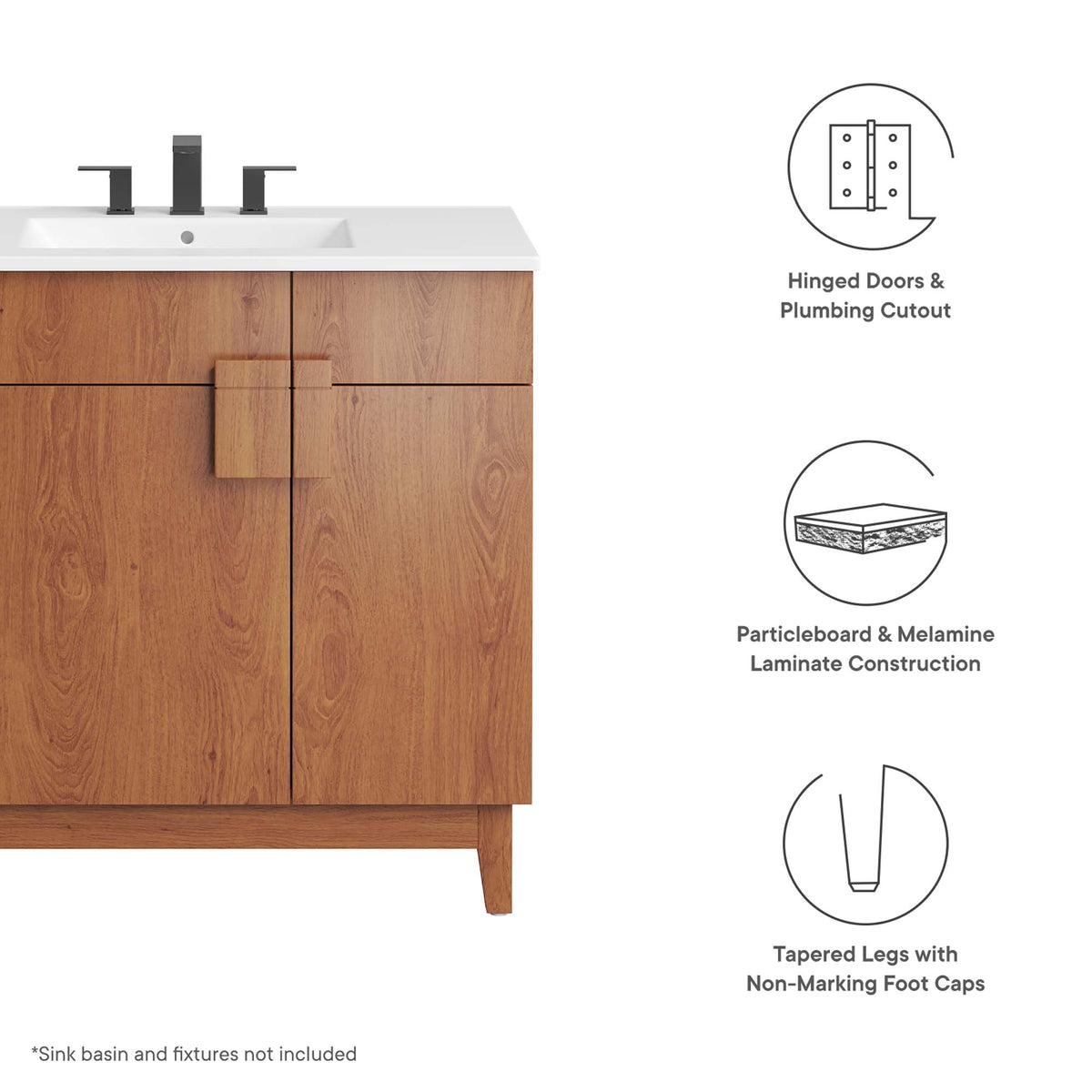 Miles Bathroom Vanity Cabinet (Sink Basin Not Included) by Modway