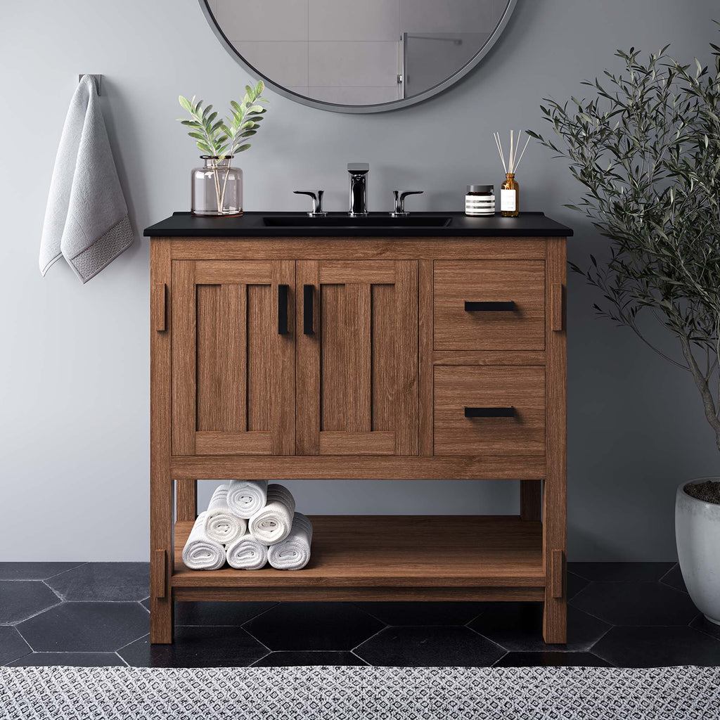 Ashlyn 36" Wood Bathroom Vanity Cabinet (Sink Basin Not Included) by Modway