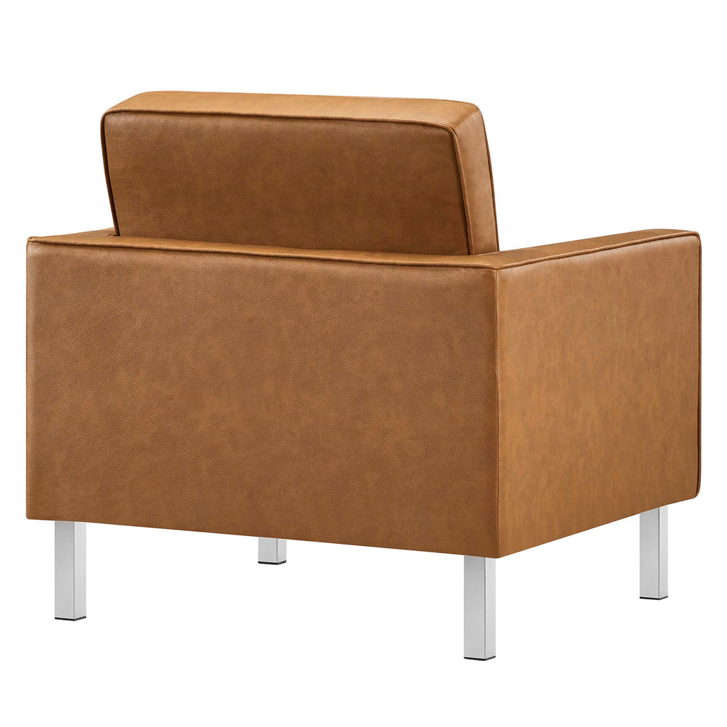 Loft Tufted Vegan Leather Armchair and Ottoman Set by Modway