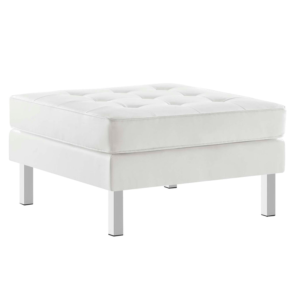 Loft Tufted Vegan Leather Armchair and Ottoman Set by Modway