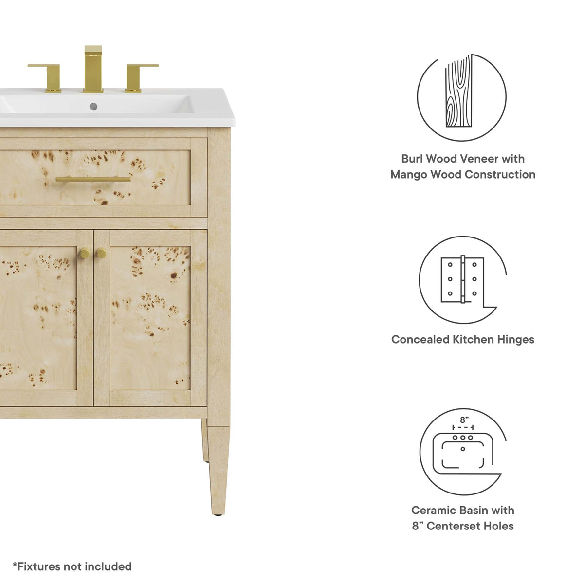 Elysian Wood Bathroom Vanity by Modway