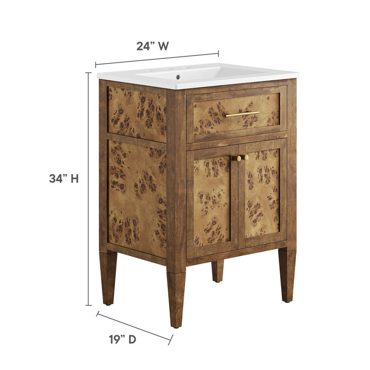 Elysian Wood Bathroom Vanity by Modway