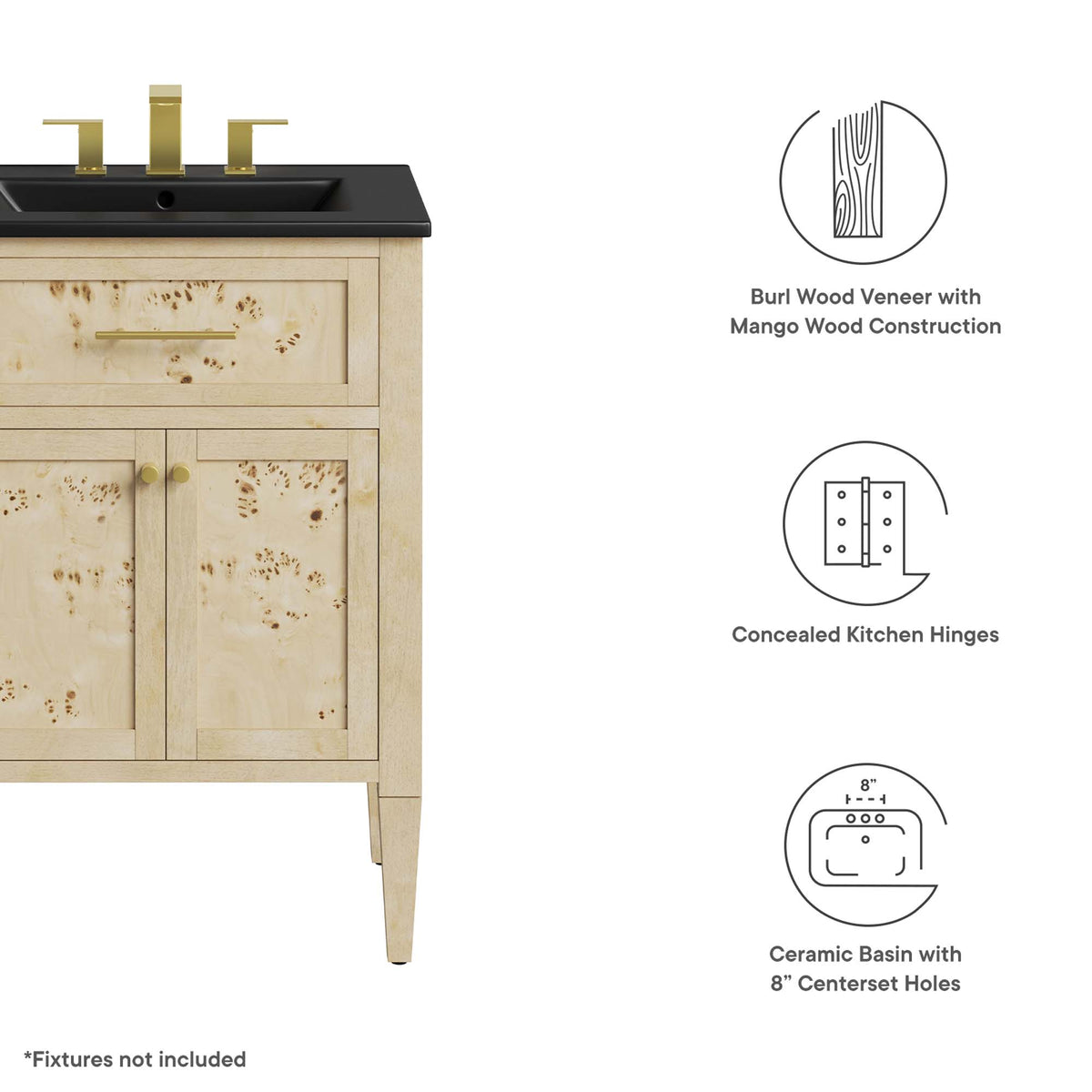 Elysian Wood Bathroom Vanity by Modway