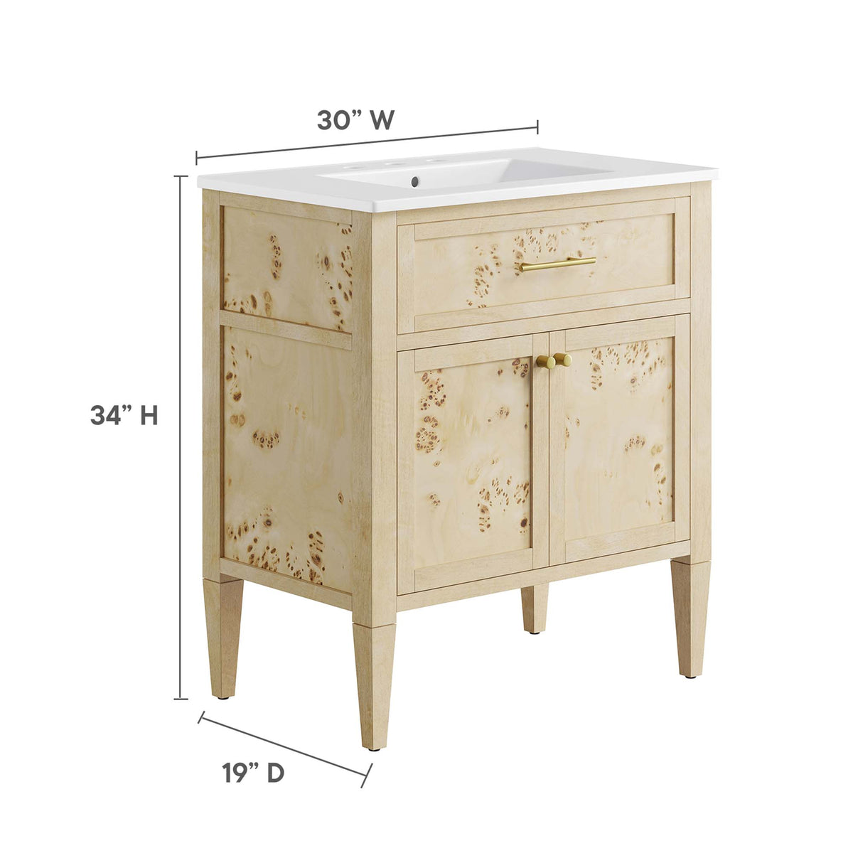 Elysian Wood Bathroom Vanity by Modway
